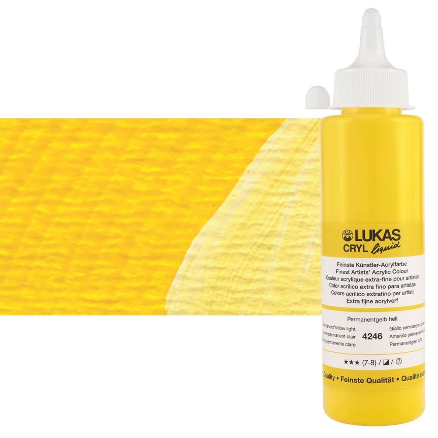 Cryl Liquid Acrylics Permanent Yellow Light 250ml