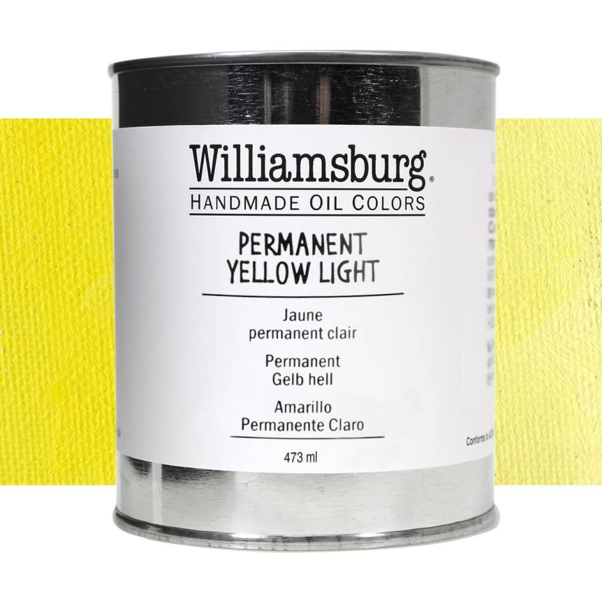 Williamsburg Handmade Oil Paint - Permanent Yellow Light, 473ml Can