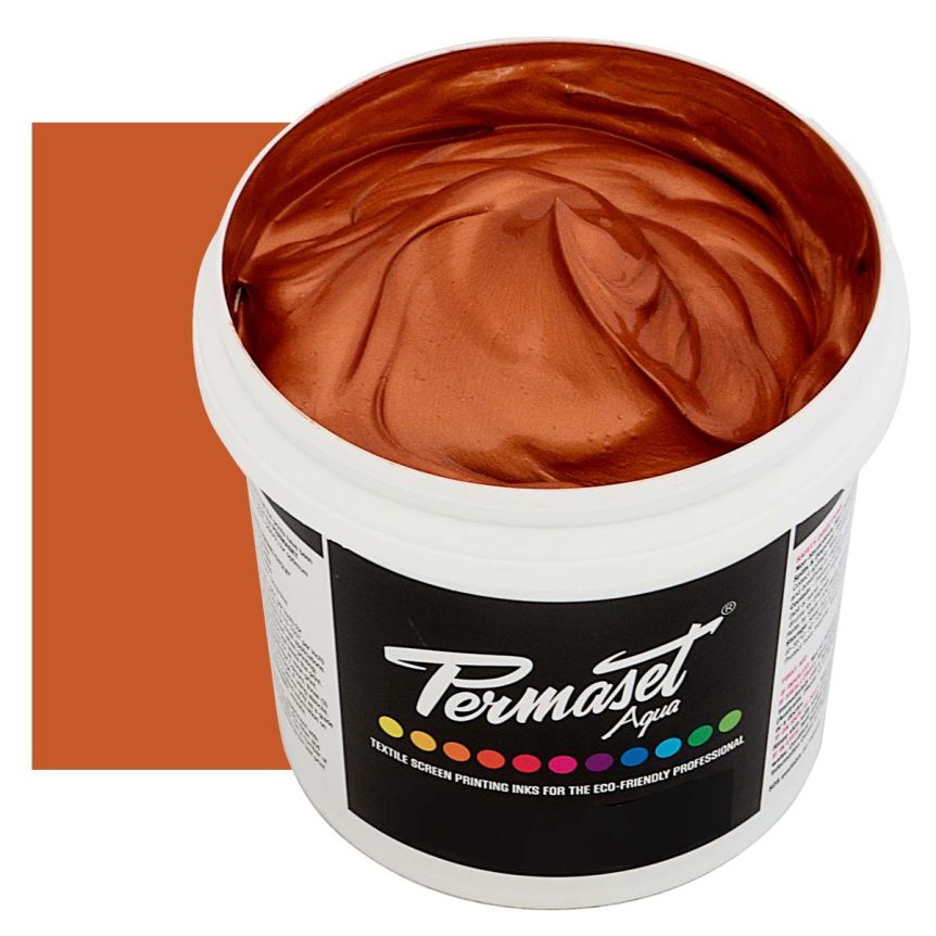 Permaset Aqua Supercover Metallic Fabric Printing Ink 1 Liter - Copper