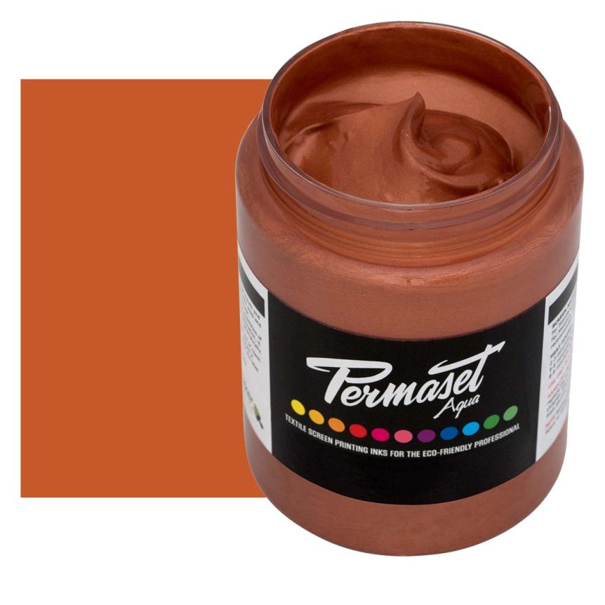 Permaset Aqua Supercover Metallic Fabric Printing Ink 300ml - Copper