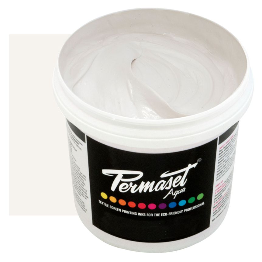 Permaset Aqua Supercover Metallic Fabric Printing Ink 1 Liter - Pearl White