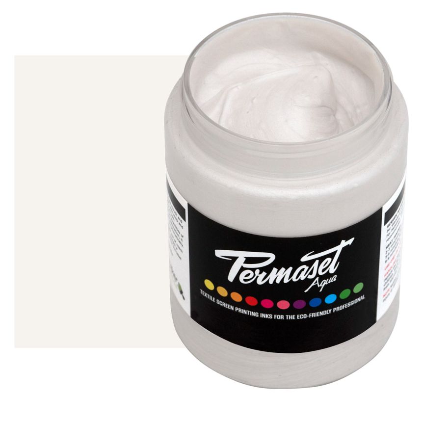 Permaset Aqua Supercover Metallic Fabric Printing Ink 300ml - Pearl White