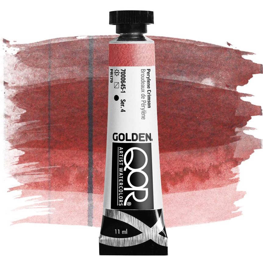 QoR Watercolor Paint - Perylene Crimson, 11ml Tube