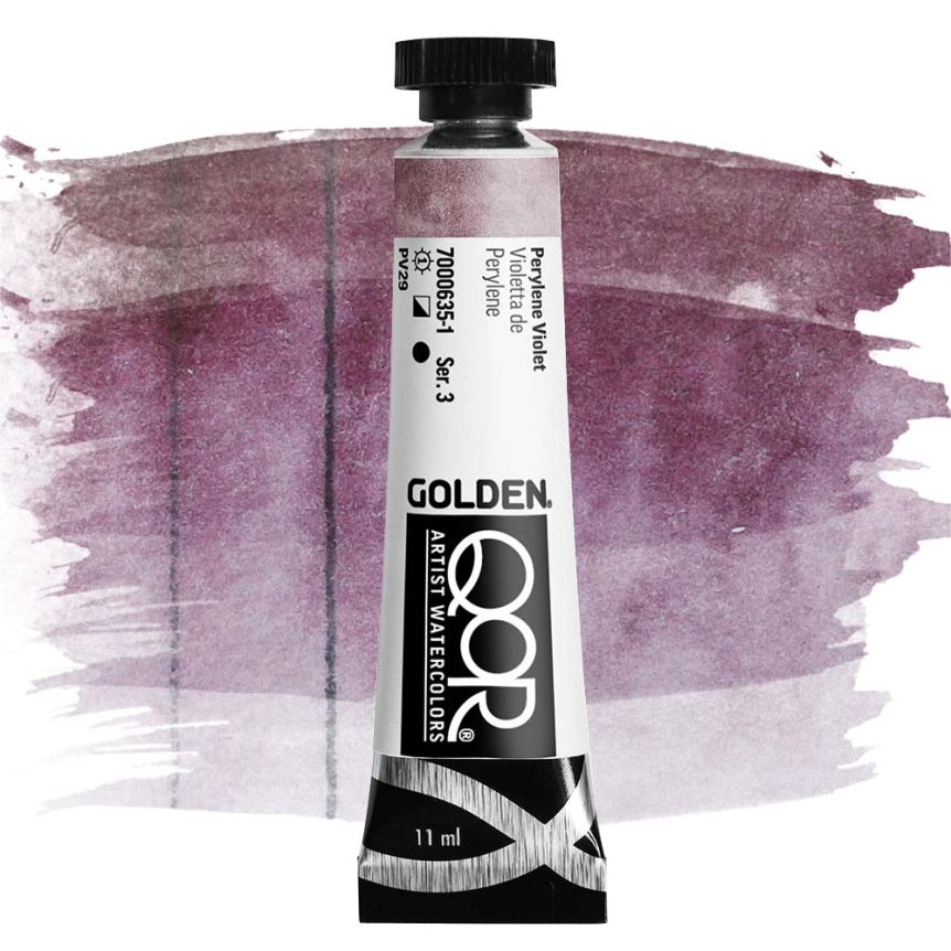 QoR Watercolor Paint - Perylene Violet, 11ml Tube