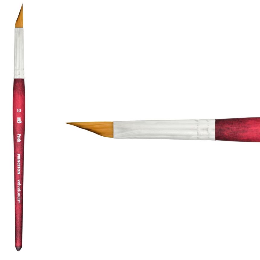 Princeton Velvetouch Series 3950 Synthetic Brush - Petals, Short Handle, Size 10