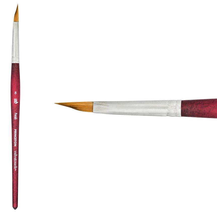 Princeton Velvetouch Series 3950 Synthetic Brush - Petals, Short Handle, Size 8