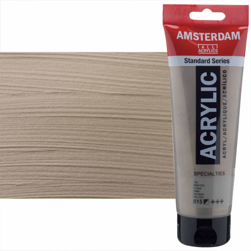 Amsterdam Standard Series Acrylic Paint - Pewter, 250ml Tube