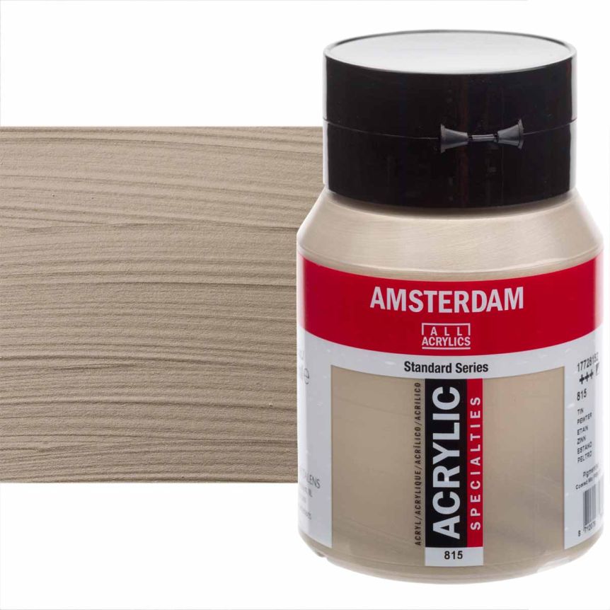 Amsterdam Standard Series Acrylic Paint - Pewter, 500ml Jar