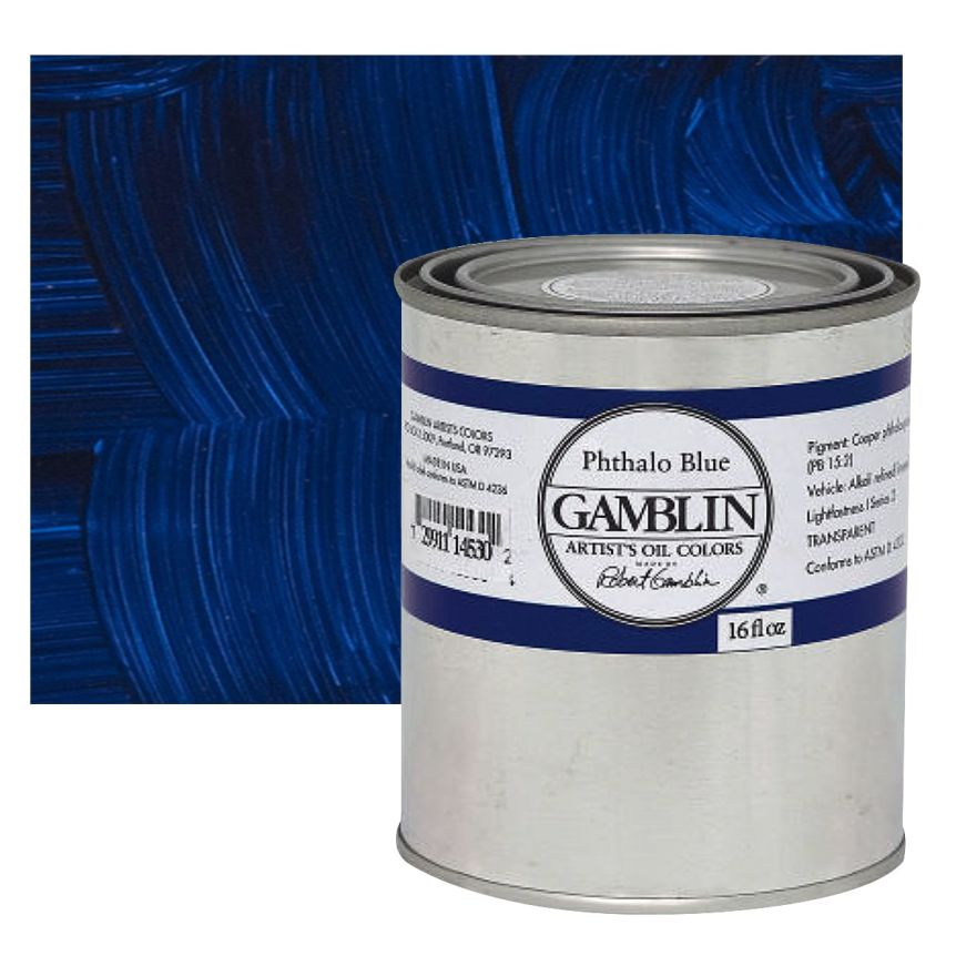Phthalo Blue, 16oz Can Gamblin Artists Oil