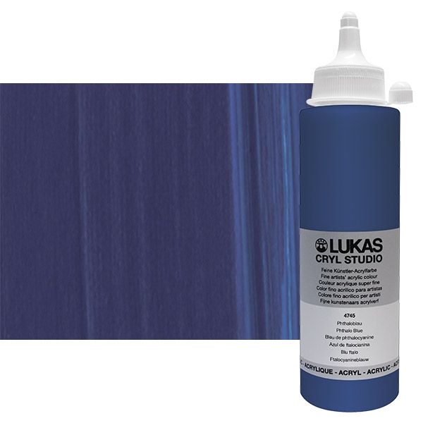 Cryl Studio Acrylic Paint - Phthalo Blue, 250ml Bottle