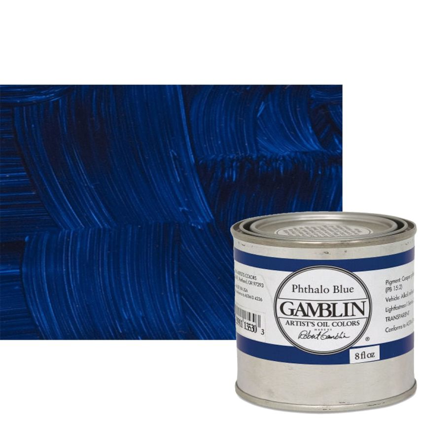 Gamblin Artists Oil - Phthalo Blue, 8oz Can