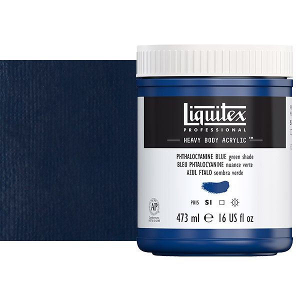 Liquitex Heavy Body Acrylic - Phthalocyanine Blue (Green Shade), 16oz Jar