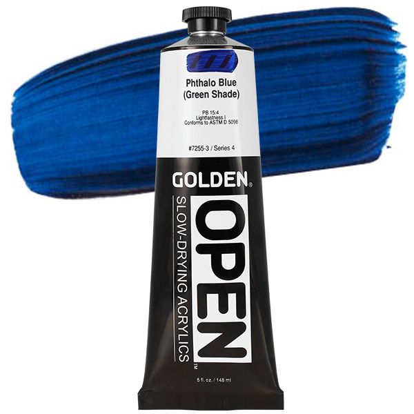 GOLDEN Open Acrylic Paints Phthalo Blue (Green Shade) 5 oz
