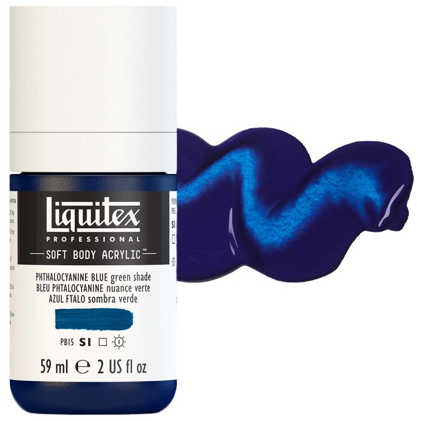 Liquitex Professional Soft Body Acrylic - Phthalocyanine Blue (Green Shade), 2oz Bottle