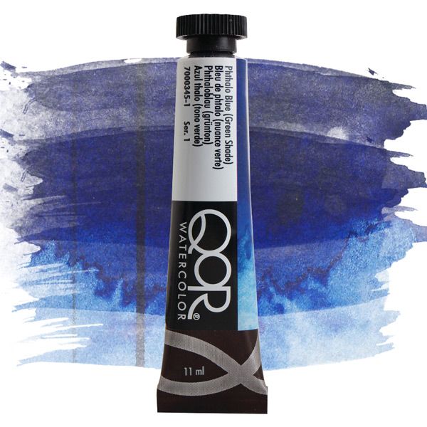 QoR Watercolor Paint Phthalo Blue (Green Shade), 11ml Tube Jerry's