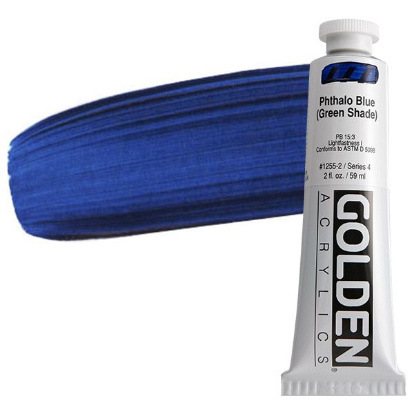GOLDEN Heavy Body Acrylic 2 oz Tube - Phthalo Blue (Green Shade)