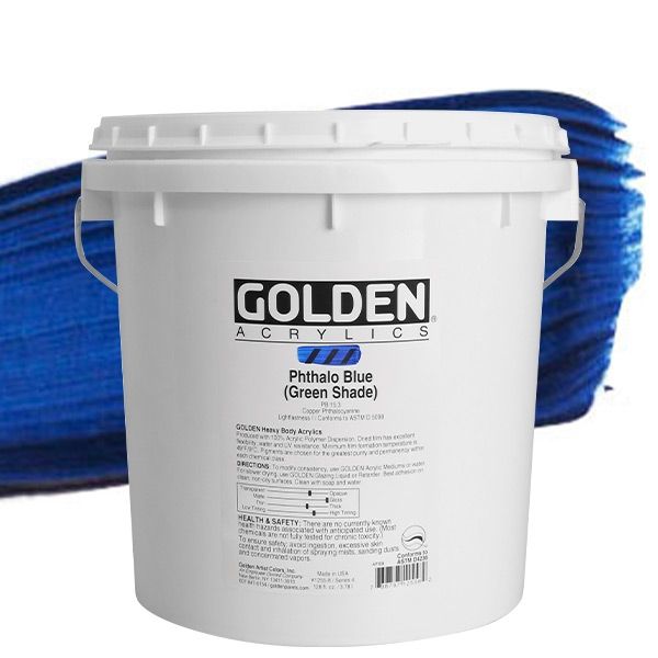 GOLDEN Heavy Body Acrylics - Phthalo Blue (Green Shade), Gallon