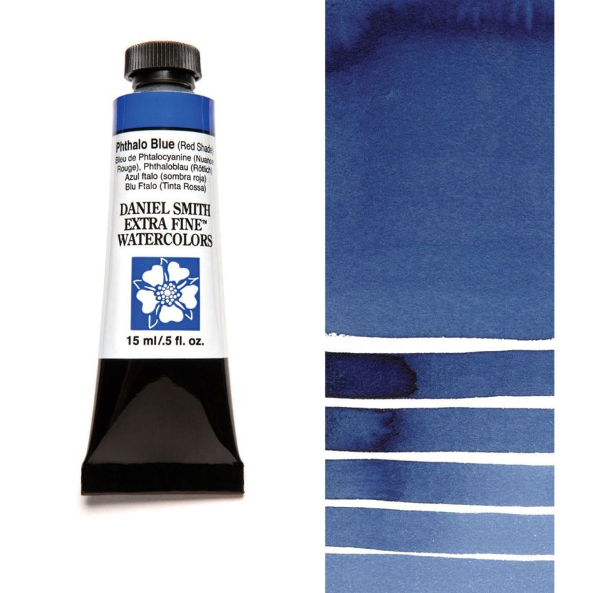 Daniel Smith Extra Fine Watercolors - Phthalo Blue (Red Shade), 15 ml Tube