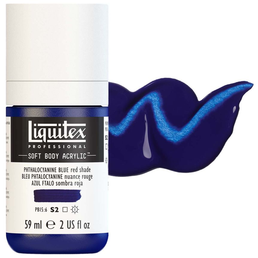 Liquitex Professional Soft Body Acrylic - Phthalocyanine Blu (Red Shade), 2oz Bottle