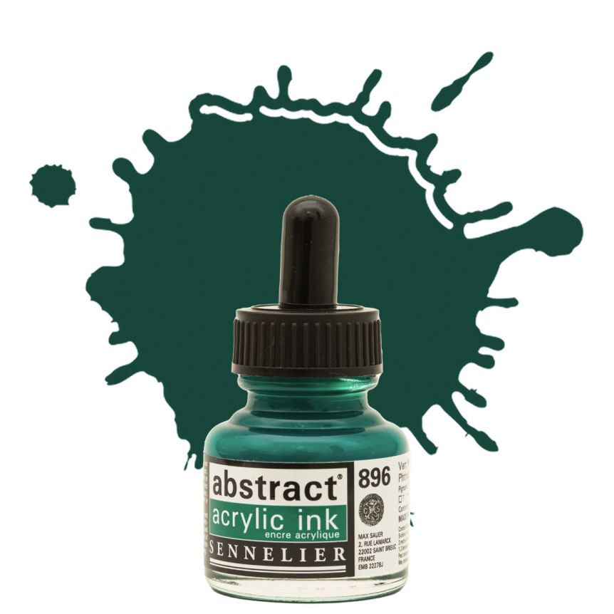 Sennelier Abstract Acrylic Ink - Phthalo Green, 30ml