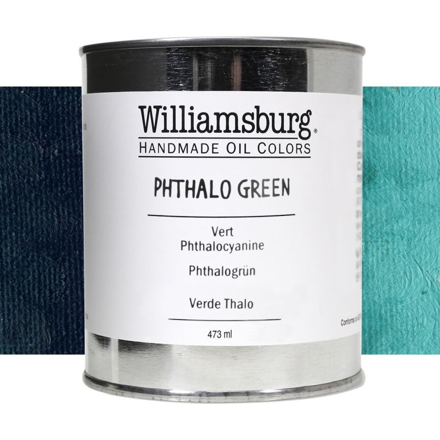Williamsburg Handmade Oil Paint - Phthalo Green, 473ml