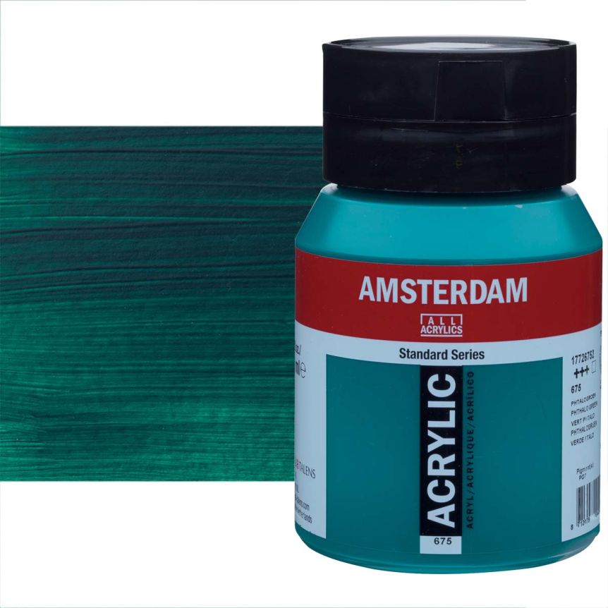 Amsterdam Standard Series Acrylic Paint - Phthalo Green, 500ml Jar
