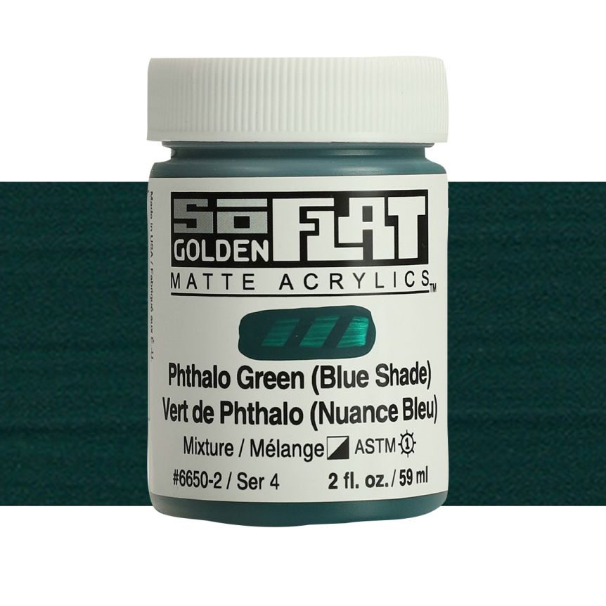 Golden SoFlat Matte Acrylic 2 oz Phthalo Green (Blue Shade) 