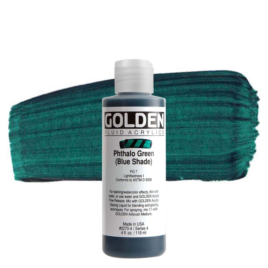 GOLDEN Fluid Acrylics Phthalo Green (Blue Shade), 4oz