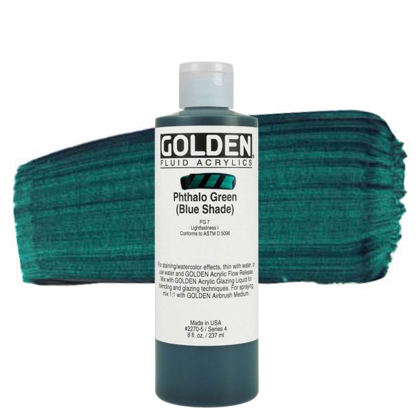GOLDEN Fluid Acrylics Phthalo Green (Blue Shade), 8oz