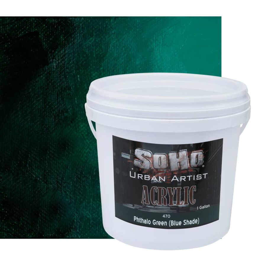 SoHo Urban Artists Heavy Body Acrylic - Phthalo Green (Blue Shade), 1 Gallon