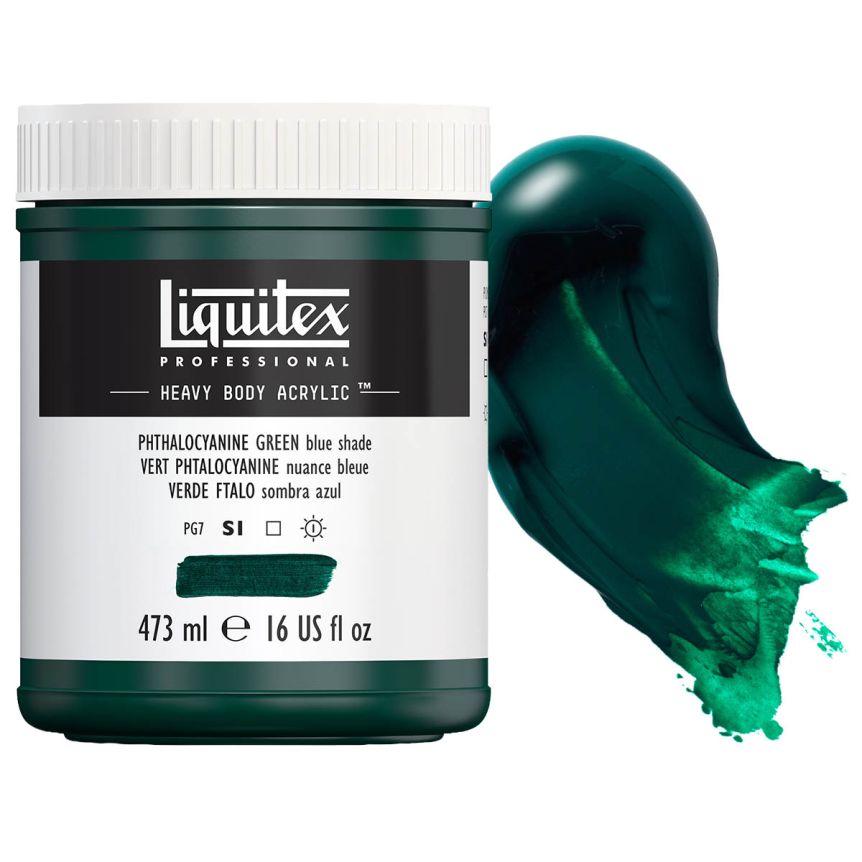 Liquitex Heavy Body Acrylic - Phthalocyanine Green (Blue Shade), 16oz Jar