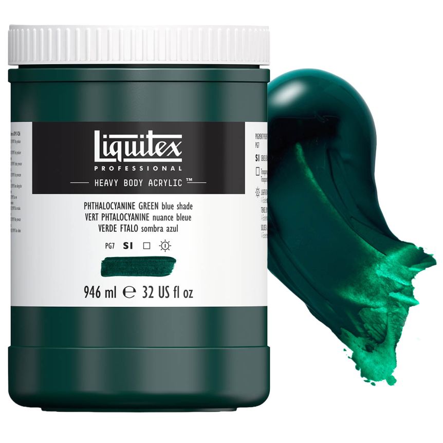 Liquitex Heavy Body Acrylic - Phthalocyanine Green (Blue Shade), 32oz Jar