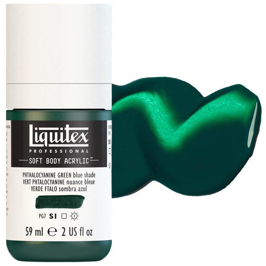 Liquitex Professional Soft Body Acrylic - Phthalocyanine Green (Blue Shade), 2oz Bottle