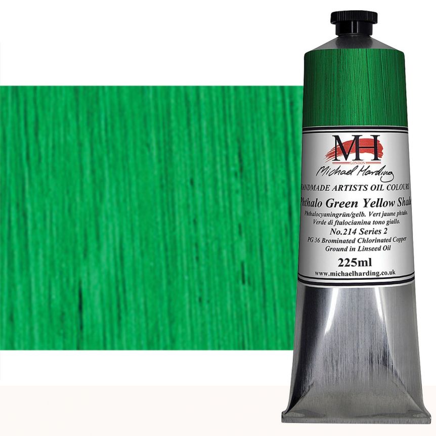 Michael Harding Handmade Artists Oil Color 225ml - Phthalocyanine Green Yellow Shade