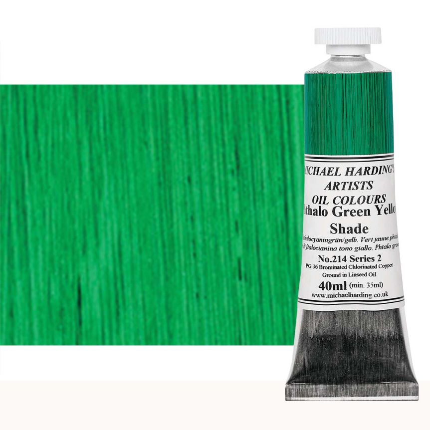 Michael Harding Oil Color - Phthalocyanine Green Yellow Shade, 40ml Tube