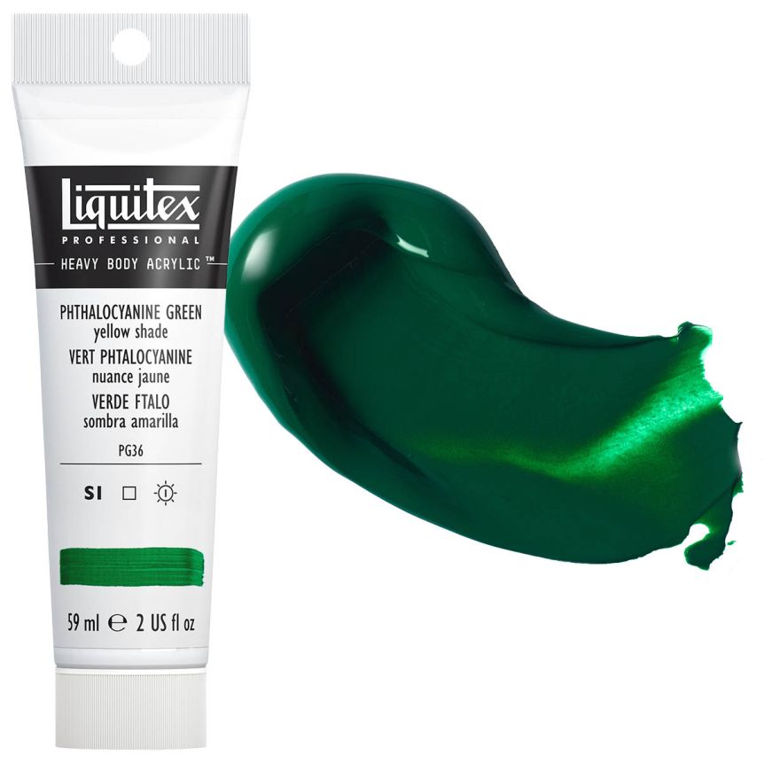 Liquitex Heavy Body Acrylic - Phthalo Green (Yellow Shade), 2oz Tube