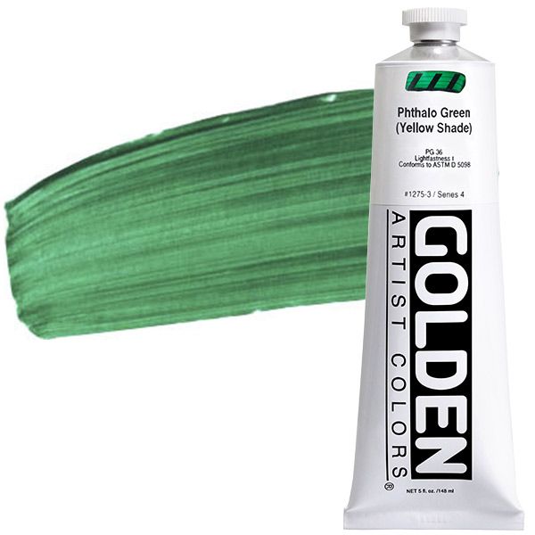 GOLDEN Heavy Body Acrylic 5 oz Tube - Phthalo Green (Yellow Shade)