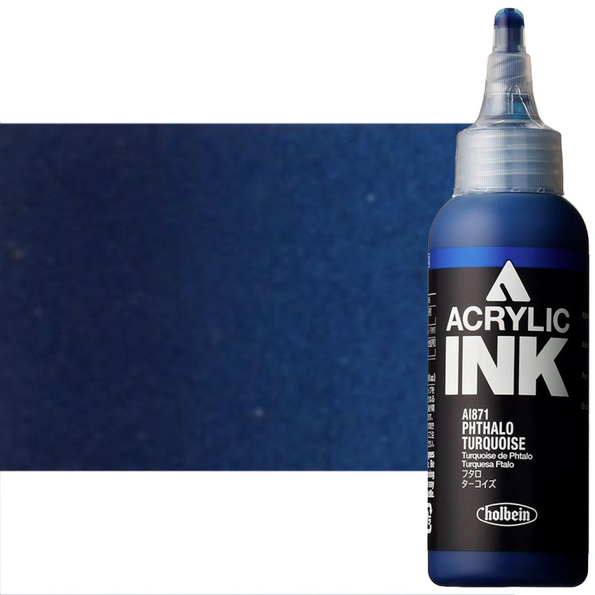 Holbein Acrylic Ink - Phthalo Turquoise, 100ml
