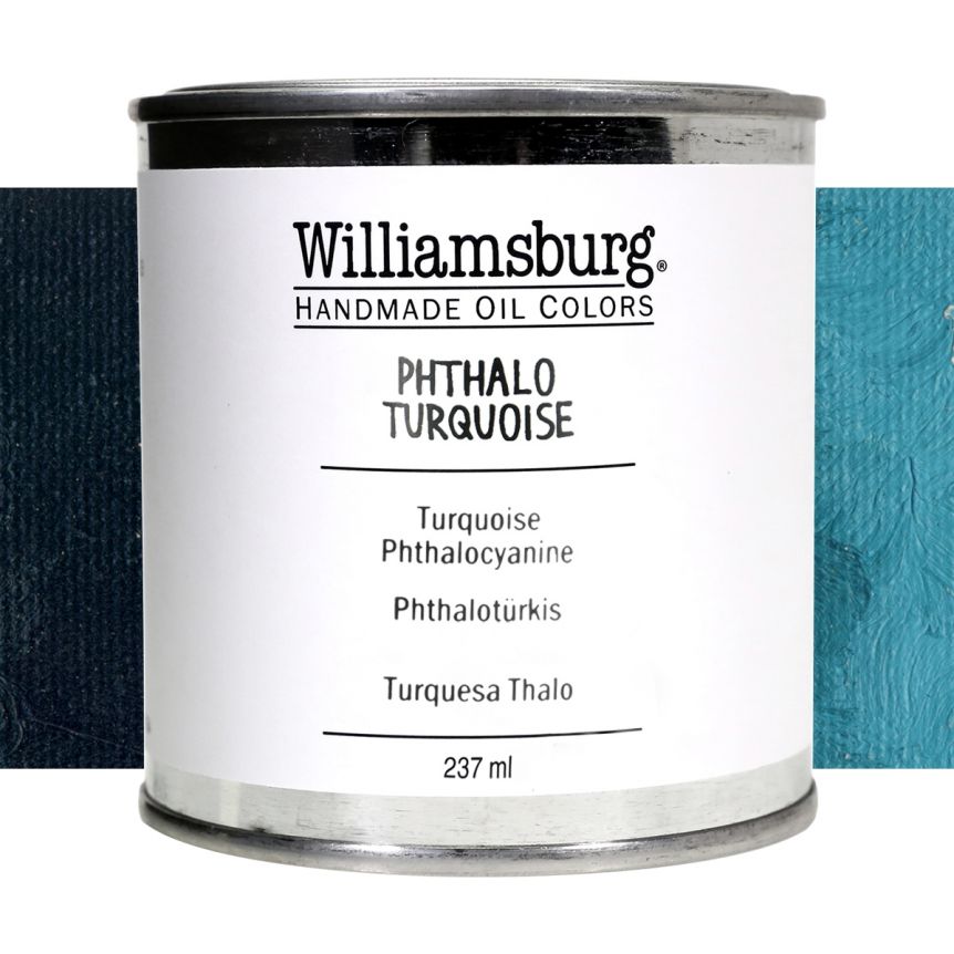 Williamsburg Handmade Oil Paint - Phthalo Turquoise, 237ml Can