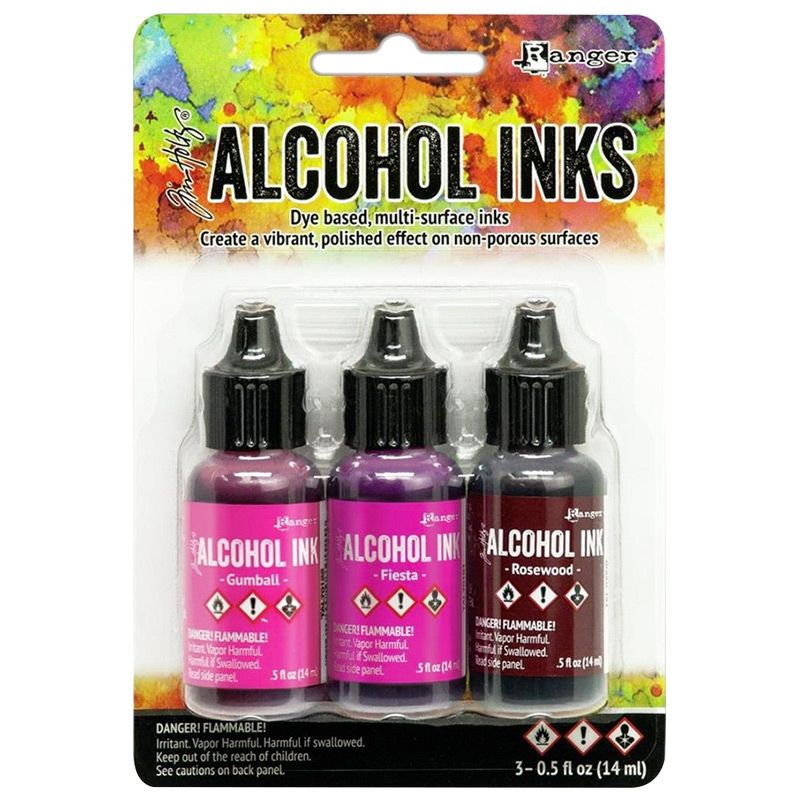 3Pk Holtz Alcohol Ink 1/2oz Pink/ Red Spectrum Colors
