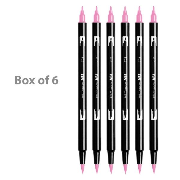Tombow Dual Brush Pens Box of 6 Pink Rose
