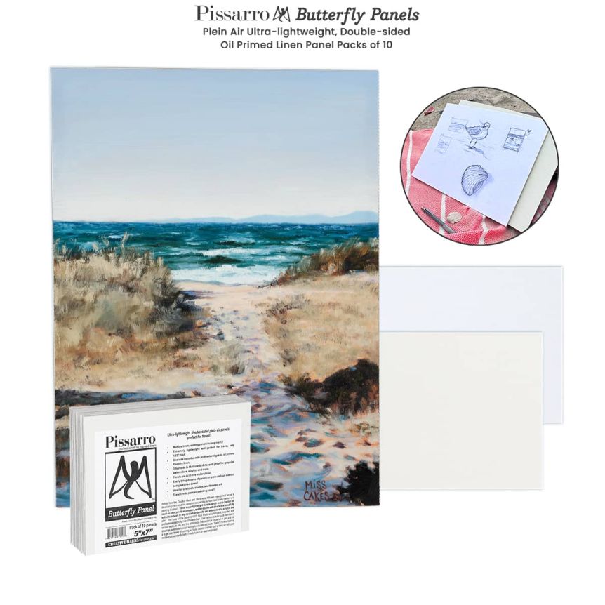 Pissaro Plein Air Butterfly Ultra-Lightweight Oil Primed Linen Panels
