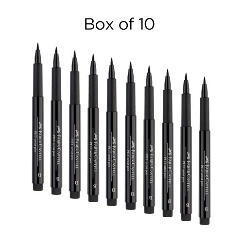 Faber-Castell Pitt Artist Pens Essential Set - 4 Black Markers, Variety of  Nibs