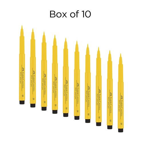 Faber-Castell Pitt Brush Pen Box of 10 No. 107 - Cadmium Yellow