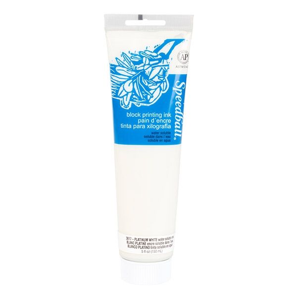 Platinum White 5oz Water Soluble Speedball Block Printing Ink 