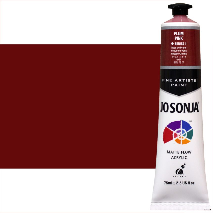 Jo Sonja Matte Flow Artist Acrylic - Plum Pink, 75ml Tube