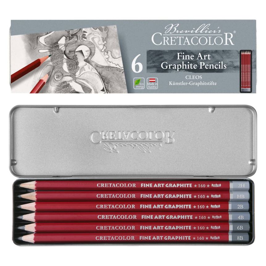 Cretacolor Cleo Fine Art Graphite Pocket Tin (Set of 6) | Jerry's