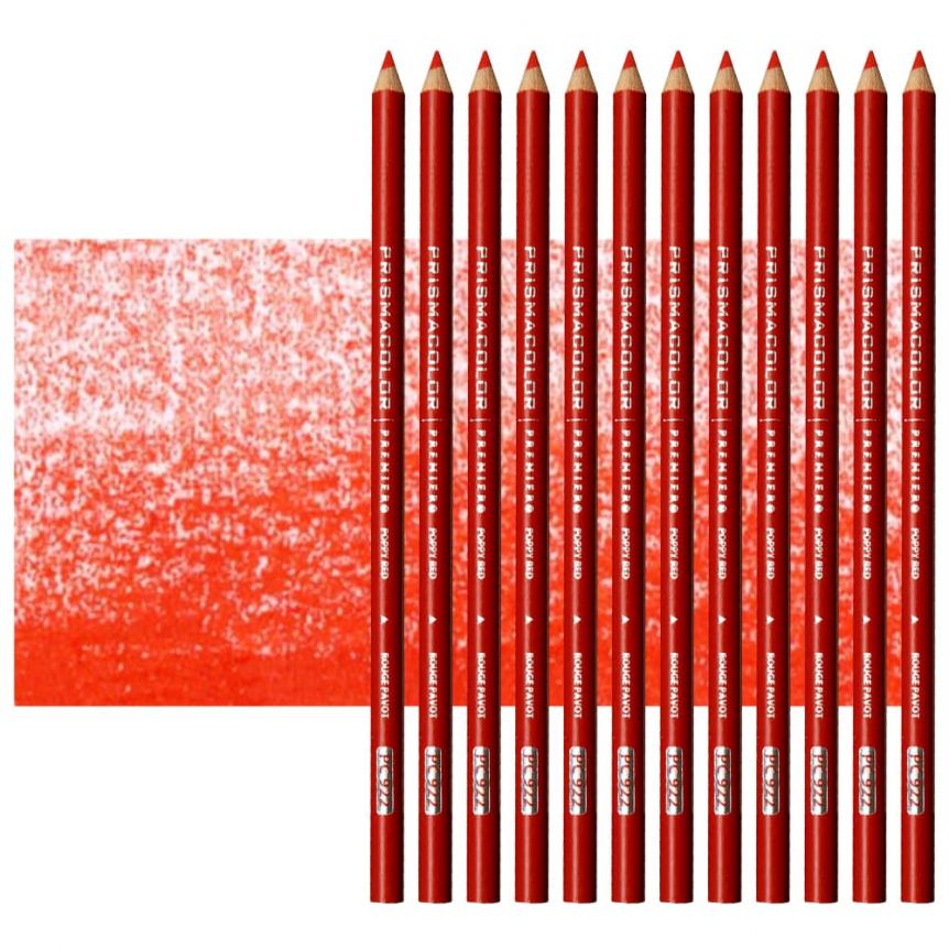 Prismacolor Premier Colored Pencils Set of 12 PC922 - Poppy Red	