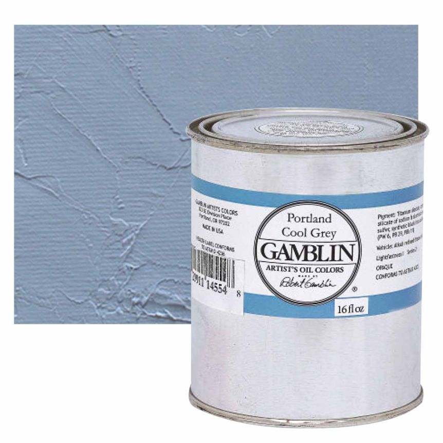 Gamblin Artists Oil - Portland Cool Grey, 16oz Can