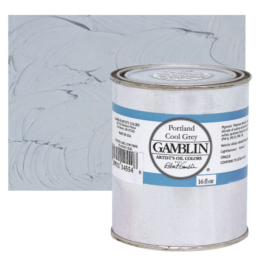 Gamblin Artists Oil - Portland Cool Grey, 16oz 